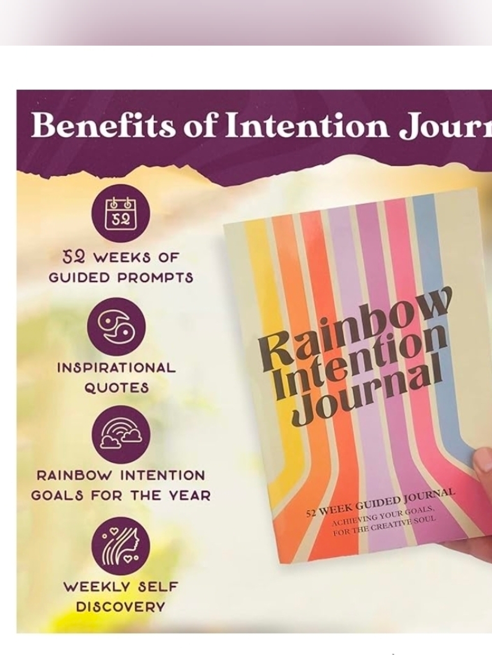 Rainbow Intention Journal 🌈 52 Week Guided Manifestation Goal Setting Creative - Picture 2 of 9
